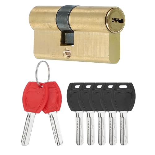 PATIKIL European Double Lock Cylinder, 70mm(27.5/10/32.5) Door Cylinder Lock with 7 Keys Solid Brass Lock Cylinder for Anti-Theft Wooden Aluminum Door