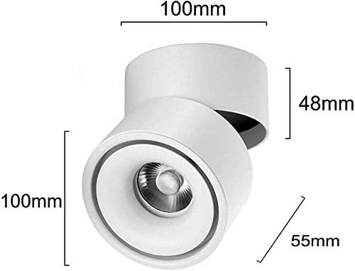屋内用 10W LED 天井スポットライト 360度調節可能な壁スポットライト 表面取り付け照明 アルミ製壁ランプ，