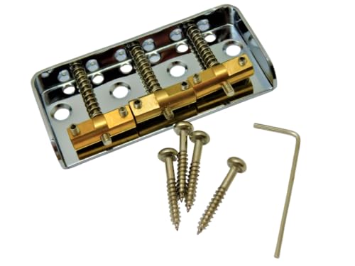 Short Tele Guitar Bridge 3-tone Brass String Code with Pull Plate Bridge Saddle (Silver)