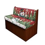 Knextrepoy Cute Snowman Rv Dinette Cushion Covers Xmas Tree Loveseat Sofa Furniture Covers Christmas RV Camper Bench Cover for RV Camper Car Bench