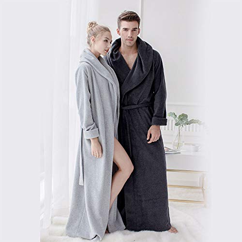 7 VEILS Mens and Womens Big Collar MicroFleece Ultra Long Robes Floor Length Bathrobes Unisex3