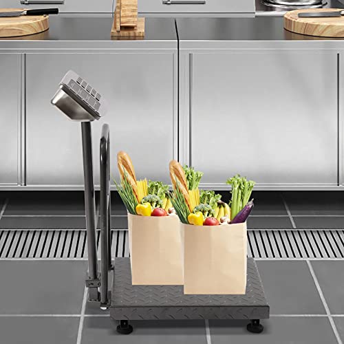 300Kg/660Lb Weight Computing Digital Scale,16" X 20" Heavy Duty Stainless Steel Electronic Floor Platform Scale Postal Scale Accurate Shipping Mailing Lb/Kg Price Calculator Hd Display Screen #TOP2