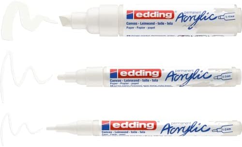 edding 5100 acrylic marker medium - red - 1 waterproof acrylic paint marker - round nib 2-3mm - acrylic paint pen for drawing on canvas, art paper and wood - acrylic markers for pebbles