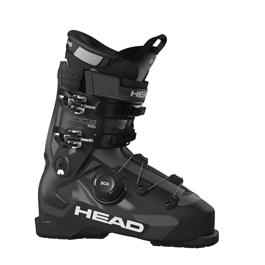 HEAD Men's Edge 100 HV BOA All-Mountain Ski Boots | Versatile Durable Lightweight Medium Flex Alpine Ski Boots with Customizable EZ Tech Shell & Enhanced Power Transfer, Size 28.5