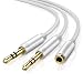 Produktbild UGREEN Audio y Adapter Klinke Auido Kabel 3.5mm Buchse auf Klinkenstecker (Headset und Mikrofon) audio splitter kabel, Aliumgehäuse, CTIA Standard für Kopfhöre, Computer usw, Weiß