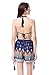 Moxeay Sexy Bohemian Printed Deep V-Neck Backless Romper(L/8)