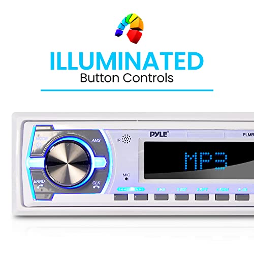 Image of Pyle Hydra Marine Amplifier + Pyle Marine Bluetooth Stereo Radio | 400 Watt 4 Channel Audio Amplifier and 12v Single DIN Style Boat in Dash Radio Receiver System