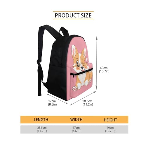 Corgi Backpack for School 5t 6 Years Girls with Lunch Box Cute Animal School Bag and Lunch Bag Set for Primary Middle School 15 Inch Bookbag/Lunchbox for Kids Pencil Case2