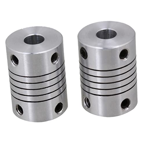 JECOMPRIS Flexible Shaft Couplings Stress Removal 2pcs Stainless Steel 6 X 25mm Stepper Motor Joint Connectors and Shaft