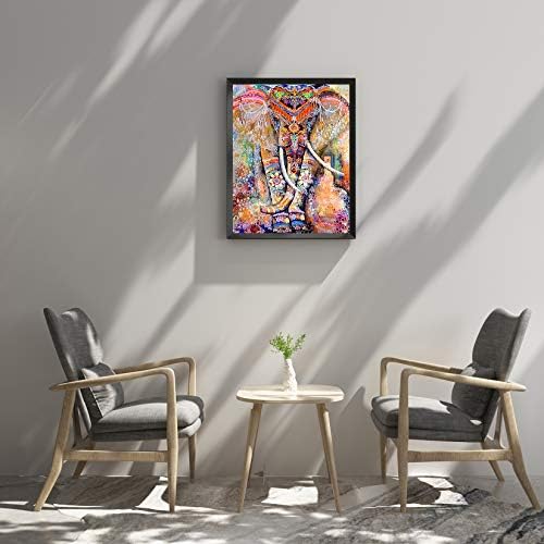 5D Diamond Paint Kit, Elephant DIY Crystal Embroidery Painting, Full Drill Diamond Cross Stitch Painting, Colorful Paintings Pictures Art Craft for Home, Wall Decoration