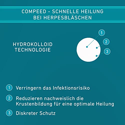 Compeed Herpesbläschen Patch - mit Applikator – für beschleunigte Wundenheilung – gegen Herpes im Gesicht, 15 Patches