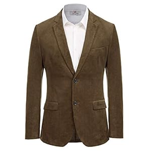 PJ PAUL JONES Mens Corduroy Blazer Jackets Slim Fit Two Button Casual Sports Coat