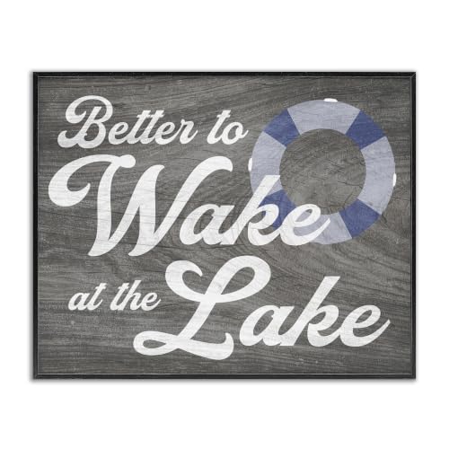 Lake House Rustic Cabin Sign, 16 x 20 Inch Framed Giclée Print