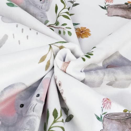 Image of BORITAR Baby Blanket for Boys Girls Super Soft Double Layer Minky with Dotted Backing, Lovely Grey Elephant Animal Design Blanket for Toddler Newborn 30 x 40 Inch(75x100cm)