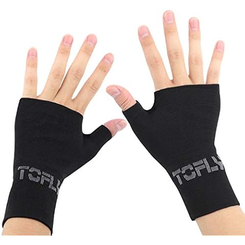 TOFLY® Wrist & Thumb Support Sleeve, 1 Pair Compression Arthritis Gloves for Unisex, Ideal for Carpal Tunnel, Wrist Pain & Fatigue, Sprains, RSI, Tendonitis, Hand Instability, Sports, Typing, Black M Cover