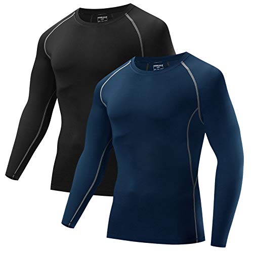 Jersey de ciclismo, Andoer Camisa de manga comprida masculina de compressão Jersey Active Sports Bas