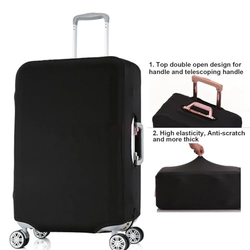 Luggage Cover, Durable Stretchable Suitcase Protector for 18"-32" Luggage, Easy to Install (Black, M（22"-24"）)4