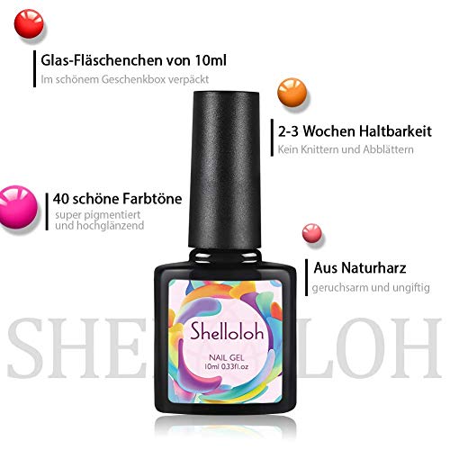 Shelloloh 10pcs UV Nagellack Starterset 10ml Gelnägel Starterset mit 24W UV/LED Nagellampe Gel Nagellack Set für UV… – Bild 4