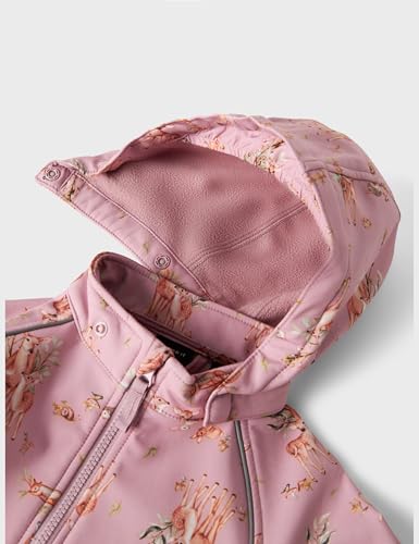 NAME IT Mädchen NMFALFA08 Softshell Suit AOP1 FO NOOS Regenanzug, Lila, 98
