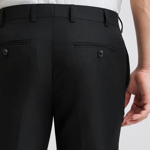 Image of Raymond Men's Slim Fit Mid Rise Structure Pattern Poly Viscose Blend Pleatless Formal Trouser