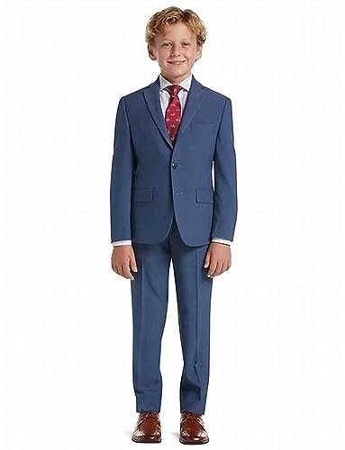 Costume Bleu Marine pour Garçon avec Veste et Pantalon à Deux Boutons