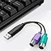 YORUNOHOSHI 2Pack PS/2 to USB Adapter Converter – Revive Your Old Keyboard and Mouse