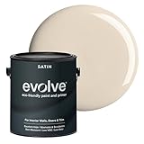 Evolve Interior Paint & Primer, Four Sheens, 1-Gallon & 5-Gallon, Designer Curated Color Palette – One-Coat Coverage, Excellent Hide, Low VOC, Low Odor, Washable Paint for Walls, Ceilings & Trim - Satin Sheen (Beach Beige, 1 Gallon)