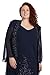R&M Richards Women's Beaded Chiffon Jacket Dress, Navy, 8