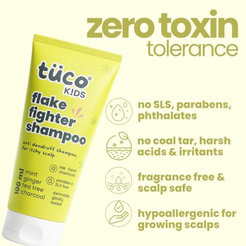 Image of TuCo Kids Flake Fighter Anti Dandruff Shampoo | Dry & Itchy Scalp | Paraben & SLS Free | 100 ml (Pack of 2)