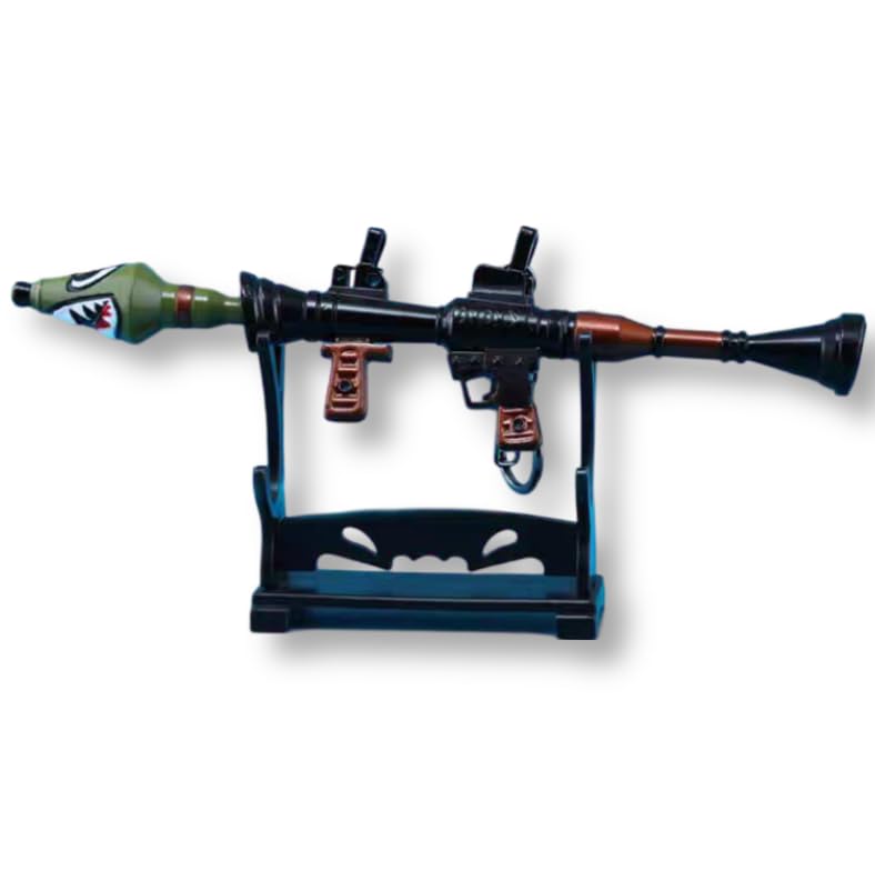 PIDAK Reproducción Bazooka Lanzacohetes – Modelo de metal de 30 cm con soporte expositivo, réplica detallada para coleccionistas y decoración, Negro , XL