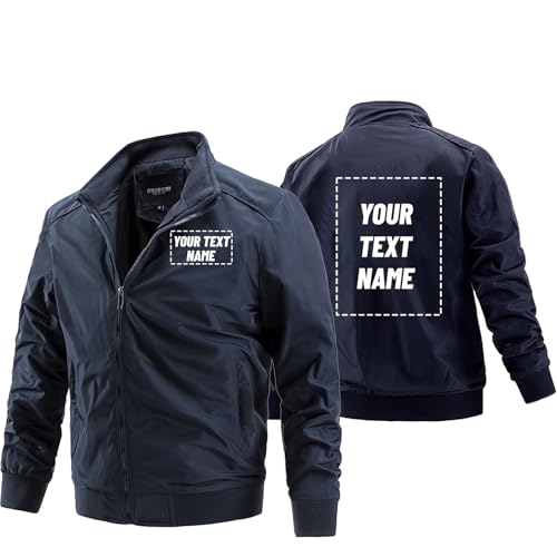 Custom Design Your Logo Men's Bomber Lightweight Jackets Windbreaker Windproof Zip Up Outdoor Fashion Flight Jackets