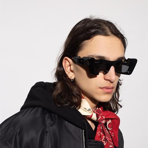 Sunglasses For Women Men, Thick Frame Irregular Notch Glasses For Shopping Trips2