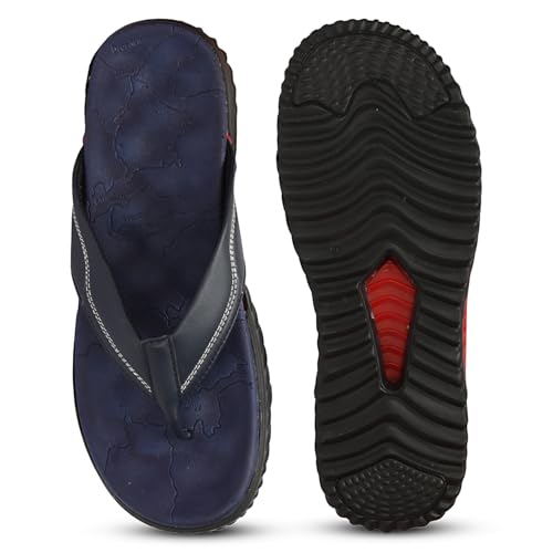 Image of Kraasa Men's EVA Flip Flops with Wide Cushioned Straps | Lightweight Thick Sole Anti-Slip Slippers Casual Summer Sandals & Chappal