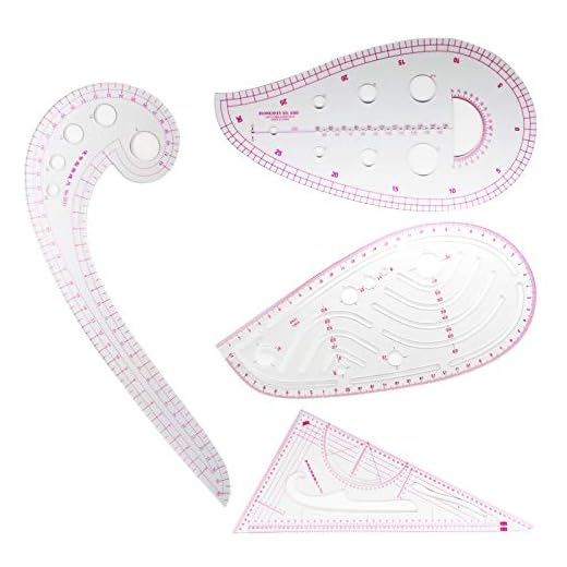 Pattern Sewing Rulers Set, 4 Styles Plastic Sew French Curve Ruler, Metric Curve Shaped Rulers for Designers and Tailors, Perfect for Drawing, Craft, Sewing Project and DIY by Sunenlyst (style A-4PCS)