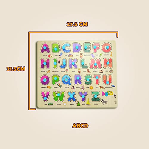 Image of Lefan Alphabets for Kids Learning Board Puzzle for Boys and Girls for 2 to 5 Years Educational Montessori ABCD for Bithday Gifts