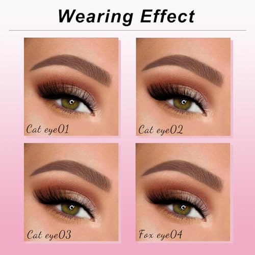 Losha Eyelashes Wispy Cat Eye Lashes Short Fluffy False Eyelashes Soft Faux Mink Lashes Pack 5 Pairs Vegan Fake Eyelashes thumb #5