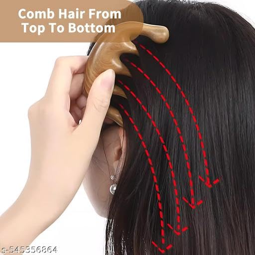 KENYS 1pcs (WOOODEN HANED MASAGAR), Scalp Massager, Hair Massager for Hair Growth, Hair Scalp, Hai, Head Scrubber, Hair Scalp Massager whoden 3