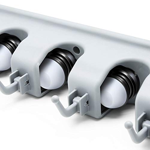 Letmy Broom Holder Wall Mounted - Mop And Broom Hanger Holder - Garage Storage Rack & Garden Tool Organizer - 5 Position 6 Hooks For Home, Kitchen, Garden, Tools, Garage Organizing #TOP3