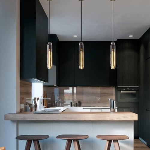 Image of Pendant Lights Kitchen Island Pendant Lights Pendant Light fixtures Kitchen Pendant Light pendent Light 15 inch Smoke Gray Crystal lampshade Island Pendant Lights for Kitchen