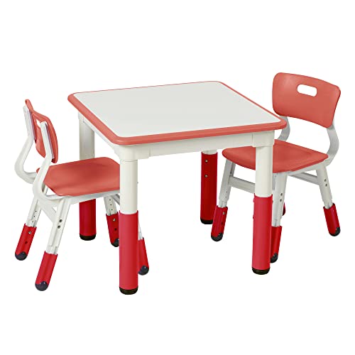 ECR4Kids Dry-Erase Square Activity Table with 2 Chairs