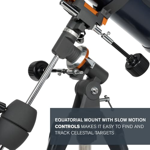 Image of Celestron - AstroMaster 90EQ Refractor Telescope - Refractor Telescope for Beginners - Fully-Coated Glass Optics - Adjustable-Height Tripod - Bonus Astronomy Software Package