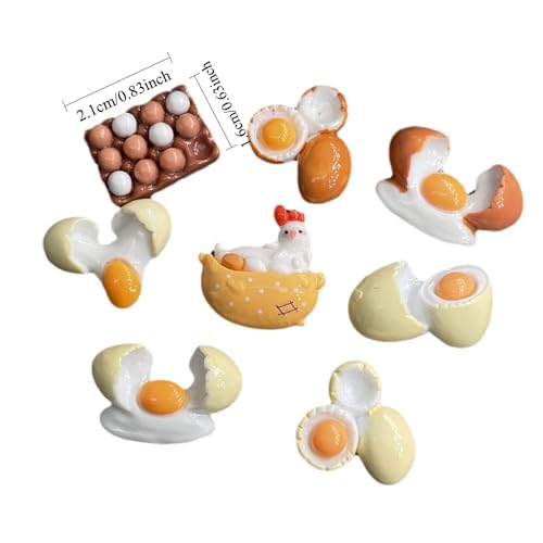 8 imanes decorativos mini de gallina y huevo acrílicos miniatura 3