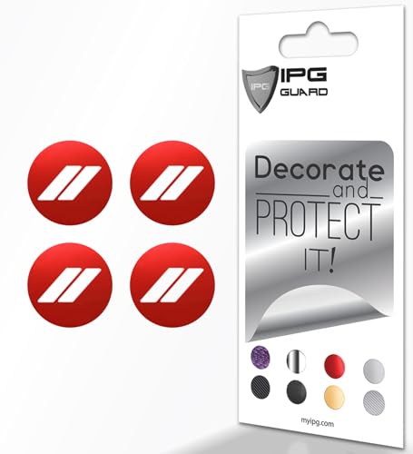 Image of IPG Compatible with Dodge Charger, Challenger, Durango (2017-2023) Wheel Center Cap Overlay Decal Sticker Wrap Kit - Hash Rhombus Design - Personalize Your Vehicle (Outer Logo, Red Pearl)