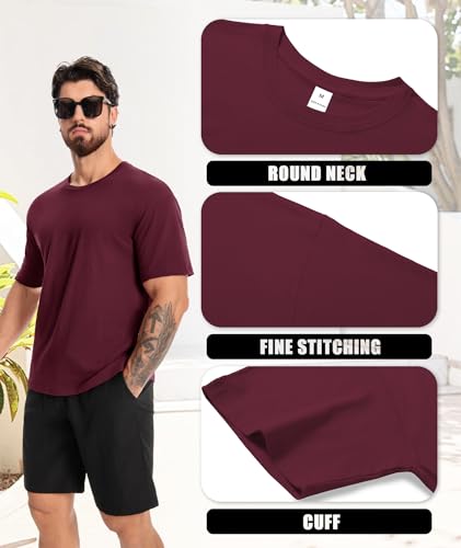ZITY 3 Pack Men's T-Shirts Cotton Crew Neck Oversized Basic Tee Short Sleeve Soft Casual Shirts Summer Tops4