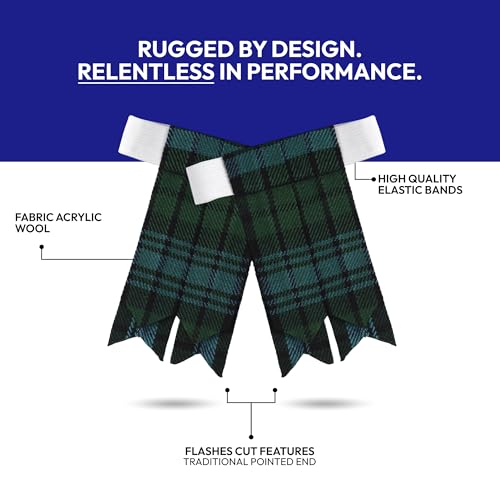 Image of Scottish Tartan Kilt Flashes with Elastic Adjusters