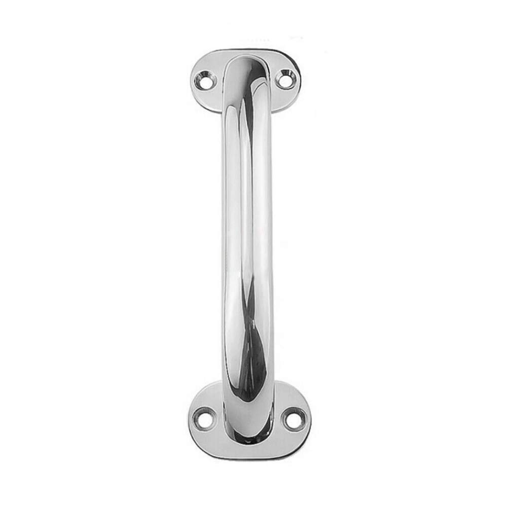 Mtsooning Silver Marine Grade 316 Stainless Steel Grab Handle Door Handrail Grip Rail Grab Bar Handle Boat Hatch Yacht Marine Bathroom With 4Pcs Screw