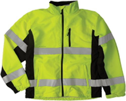 ML Kishigo WB100 Polyester Black Series Windbreaker High-Viz Jacket with Adjustable Cuffs, 4X-Large, Lime