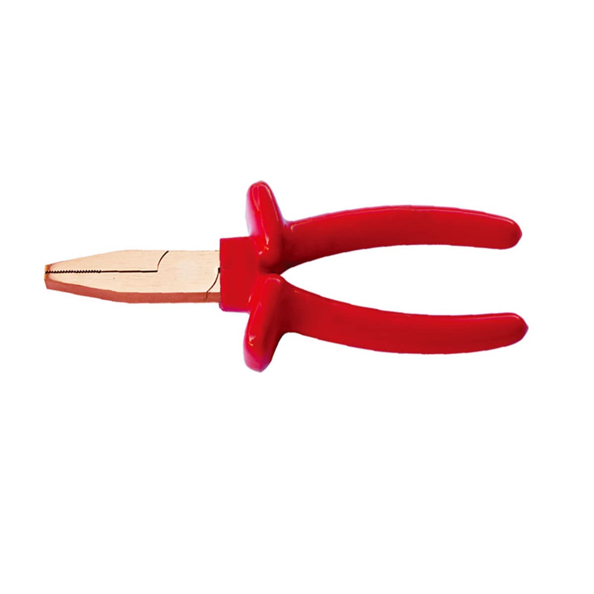 WEDO Pince à bec plat de 20,3 cm de long, isolée sans étincelles, sécurité trempée VDE 1000 V, cuivre béryllium, structure à tête unique, norme DIN