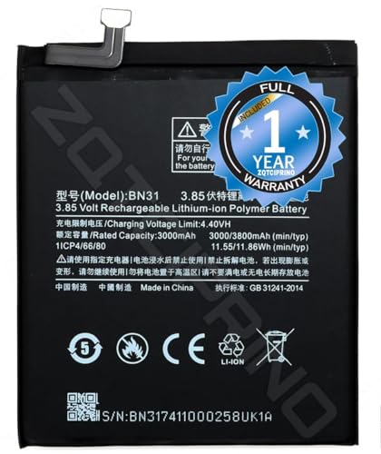 Image of Original BN31 Battery for Redmi Note 5A / 5A pro /Y1 Pro /A1 | Y2 | S2 | Y1 Lite Battery with 1 Year Warranty*** (CC203)
