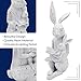 AuldHome Design Easter Reading Rabbit Figurine w/Baby Rabbit; Farmhouse White Bunny Statue